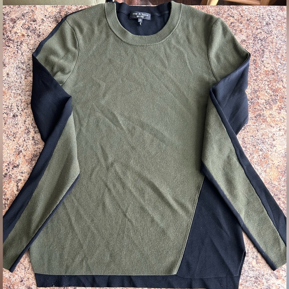 Rag & Bone Merino Wool Color Block Sweater. Size … - image 4